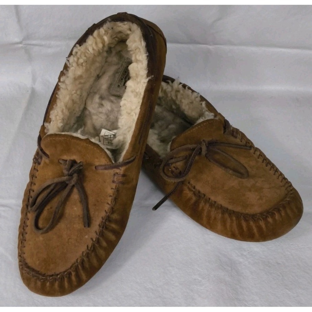 UGG Dakota Moccasin Slipper Chestnut Suede Sheepskin Size 9 Style 5612